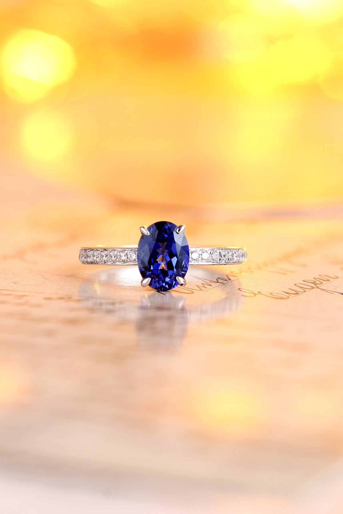 Sterling Silver Lab - Grown Sapphire Ring W – JSABR181479
