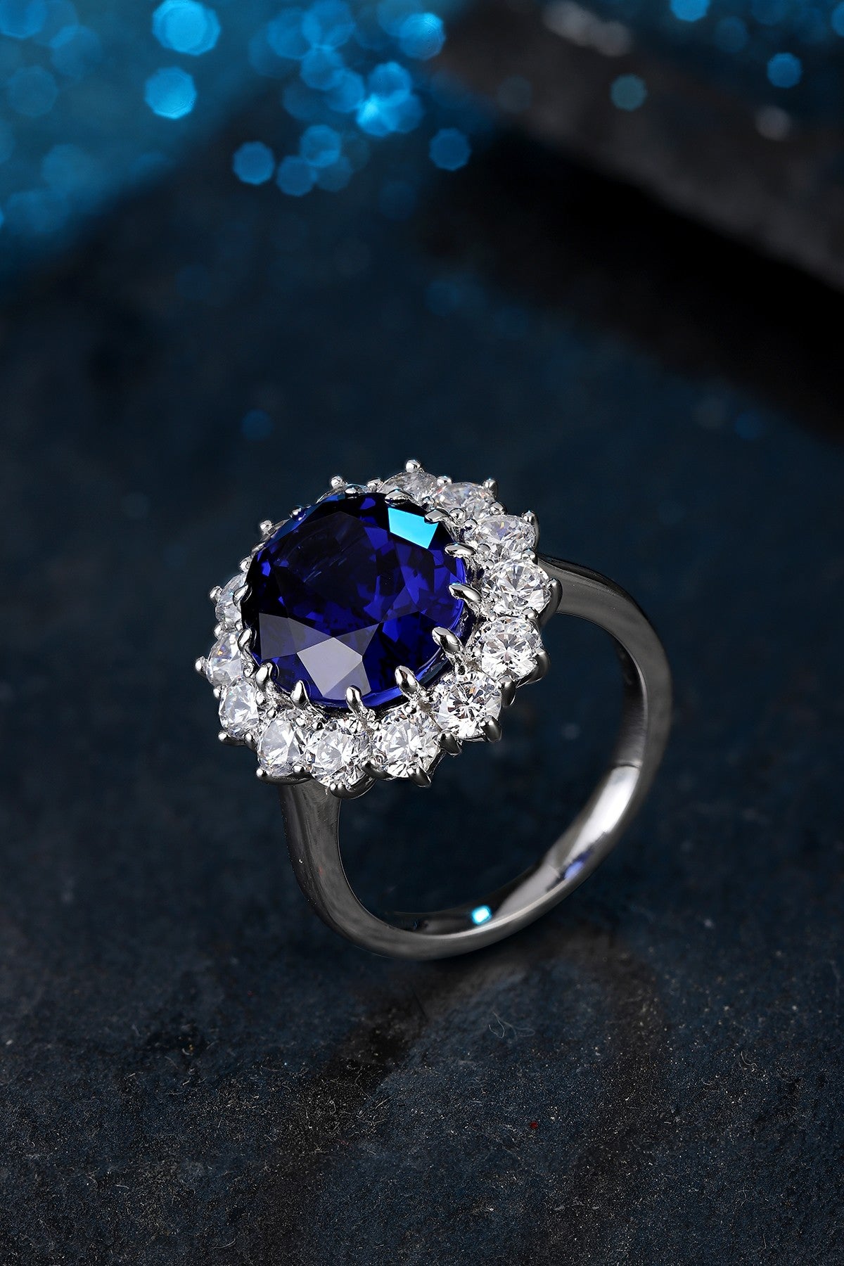 Sterling Silver Lab - Grown Sapphire Ring W – JSABR1272Y