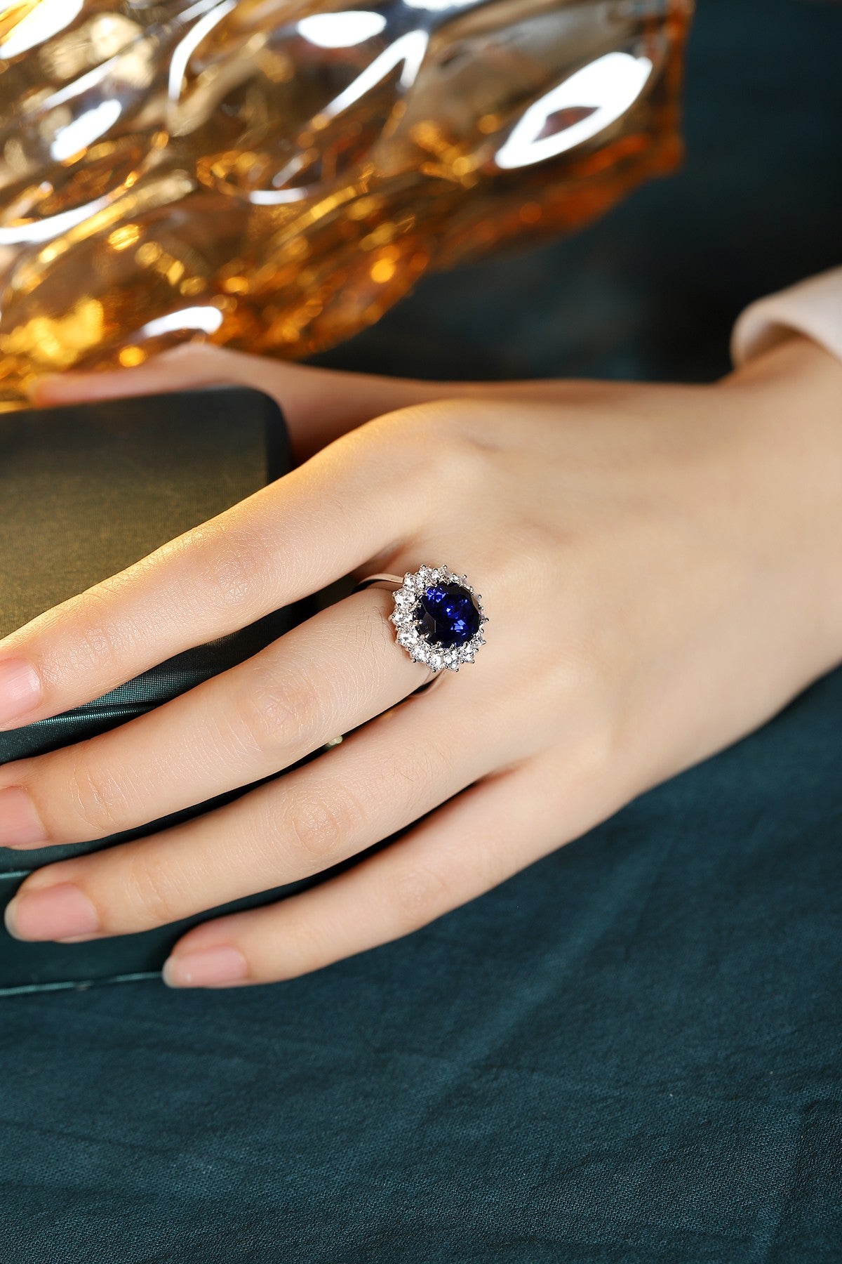Sterling Silver Lab - Grown Sapphire Ring W – JSABR1272Y