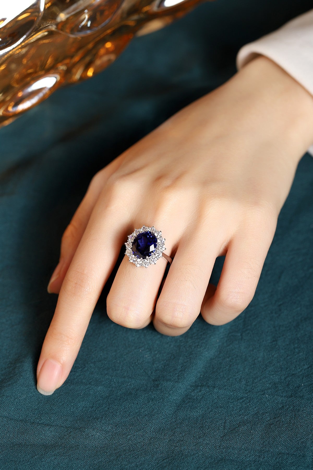 Sterling Silver Lab - Grown Sapphire Ring W – JSABR1272Y