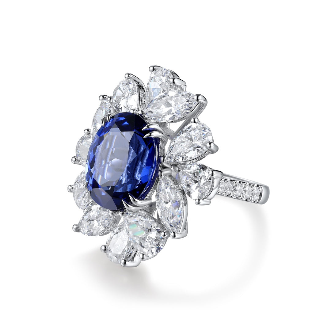 Sterling Silver Lab - Grown Sapphire Ring A – JSABR238Y