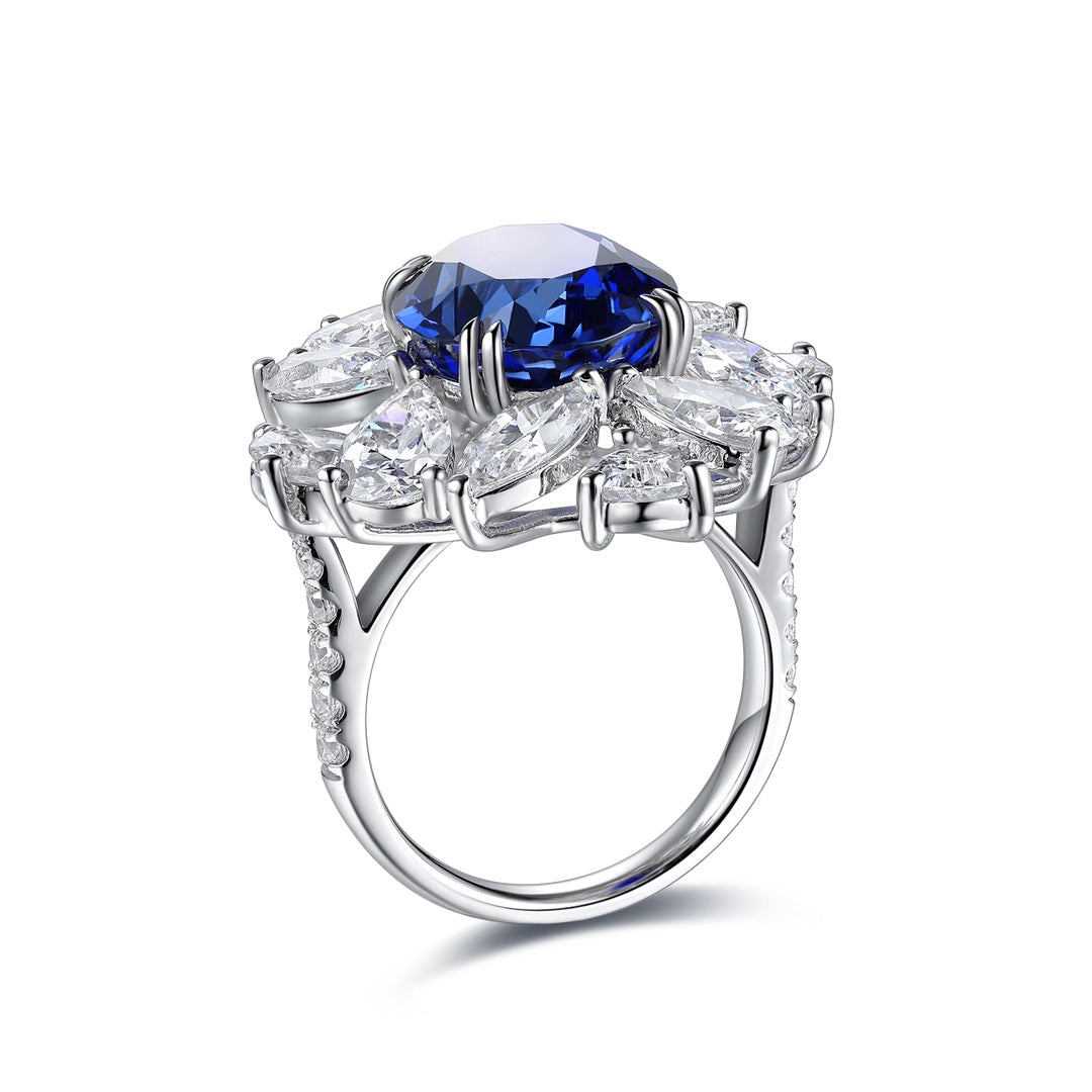 Sterling Silver Lab - Grown Sapphire Ring A – JSABR238Y