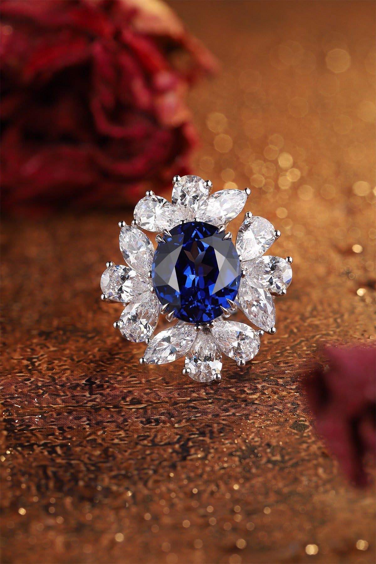 Sterling Silver Lab - Grown Sapphire Ring A – JSABR238Y