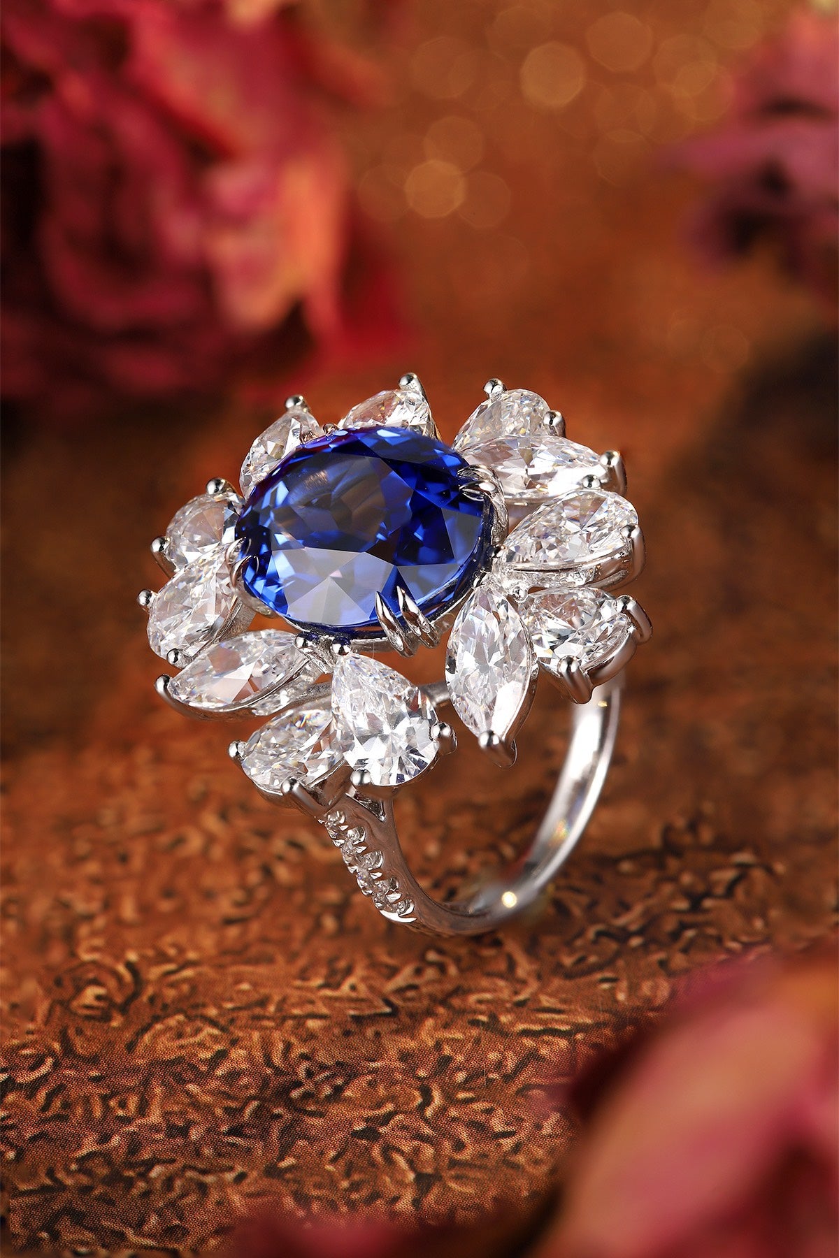 Sterling Silver Lab - Grown Sapphire Ring A – JSABR238Y