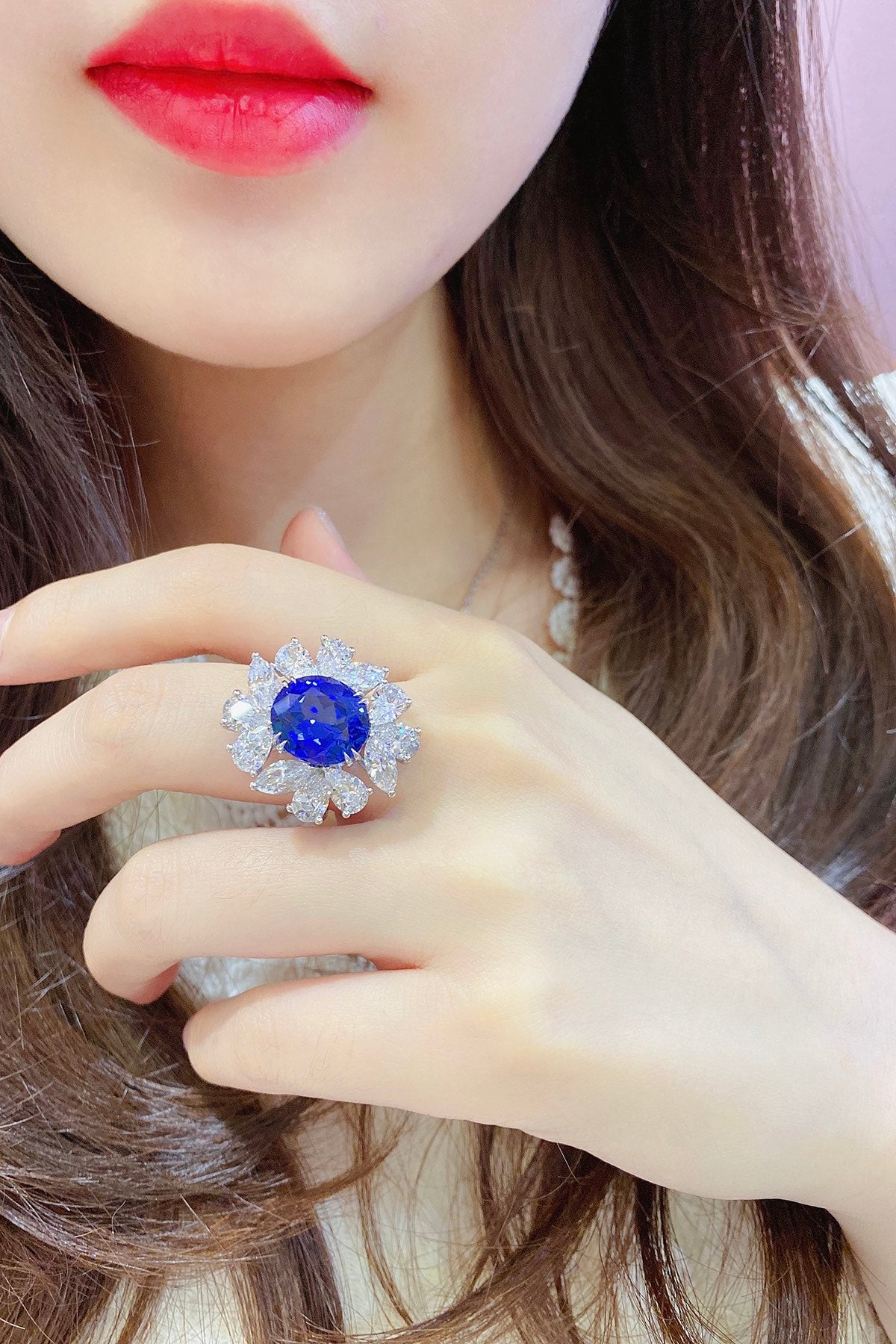 Sterling Silver Lab - Grown Sapphire Ring A – JSABR238Y