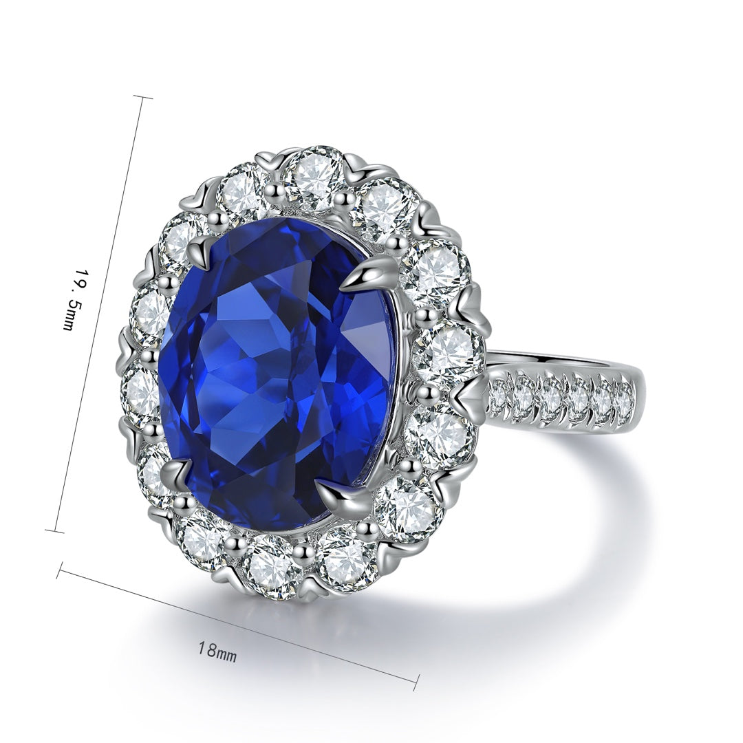 Sterling Silver Lab - Grown Sapphire Ring W – JSABR201Y