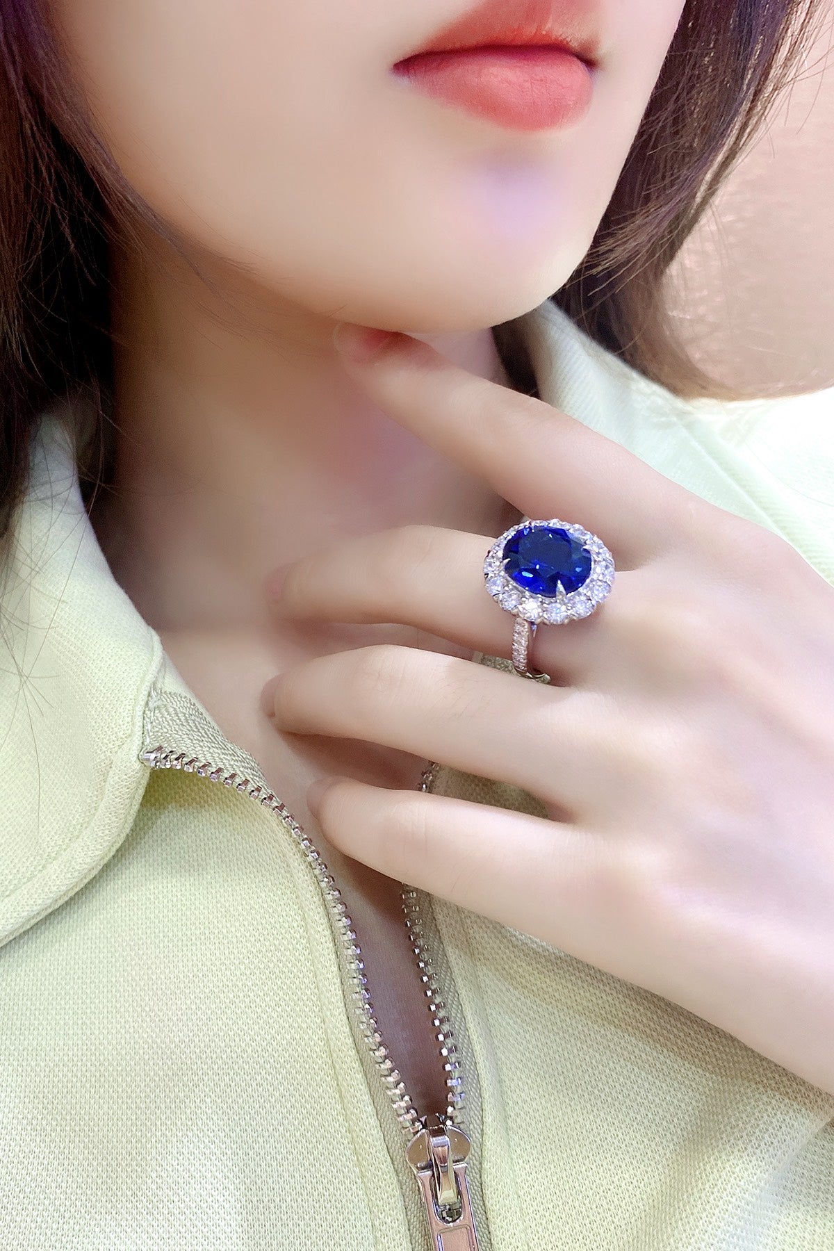 Sterling Silver Lab - Grown Sapphire Ring W – JSABR201Y