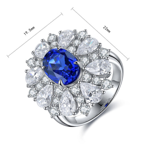 Sterling Silver Lab - Grown Sapphire Ring A – JSABR195Y