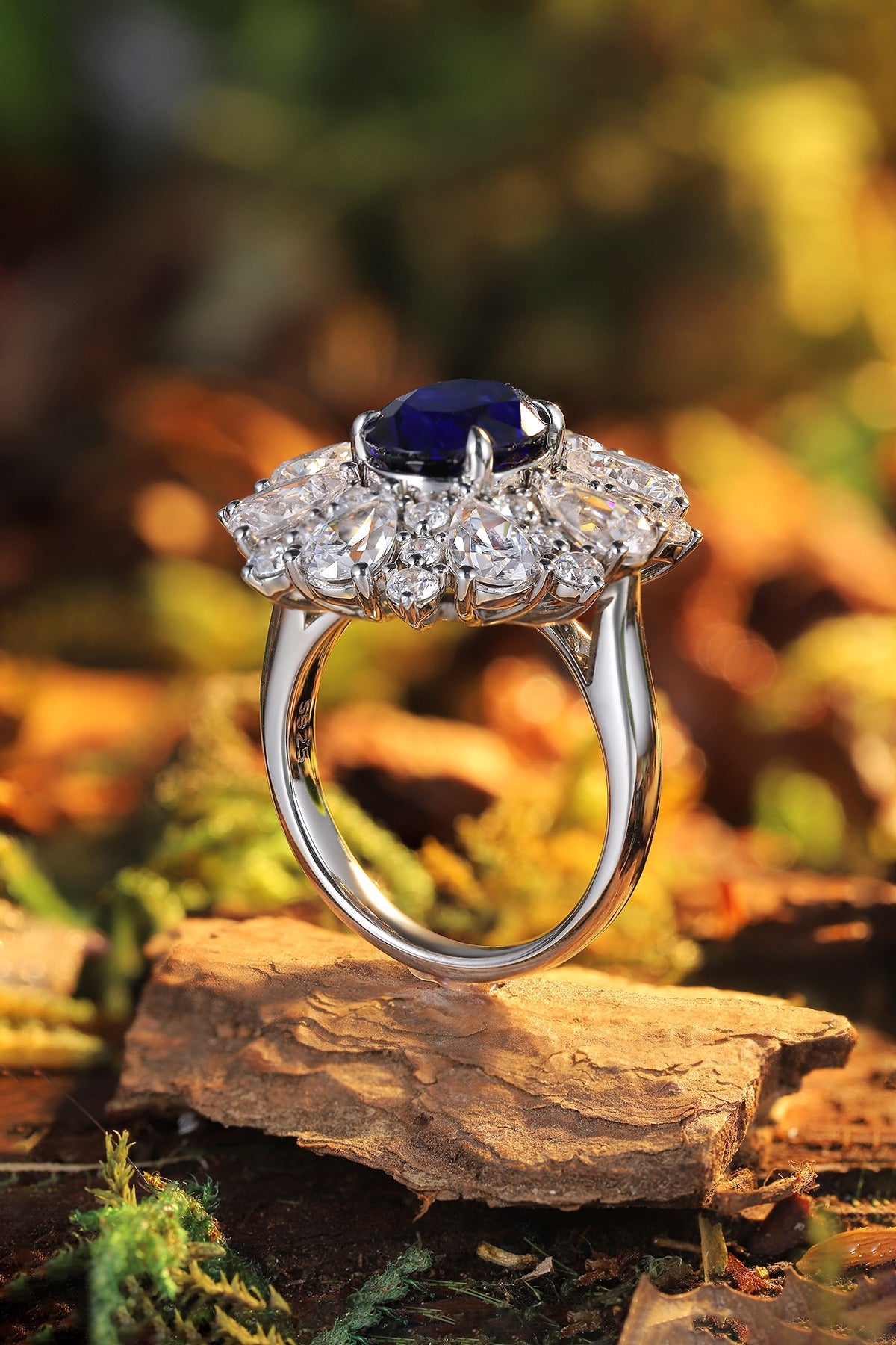 Sterling Silver Lab - Grown Sapphire Ring A – JSABR195Y