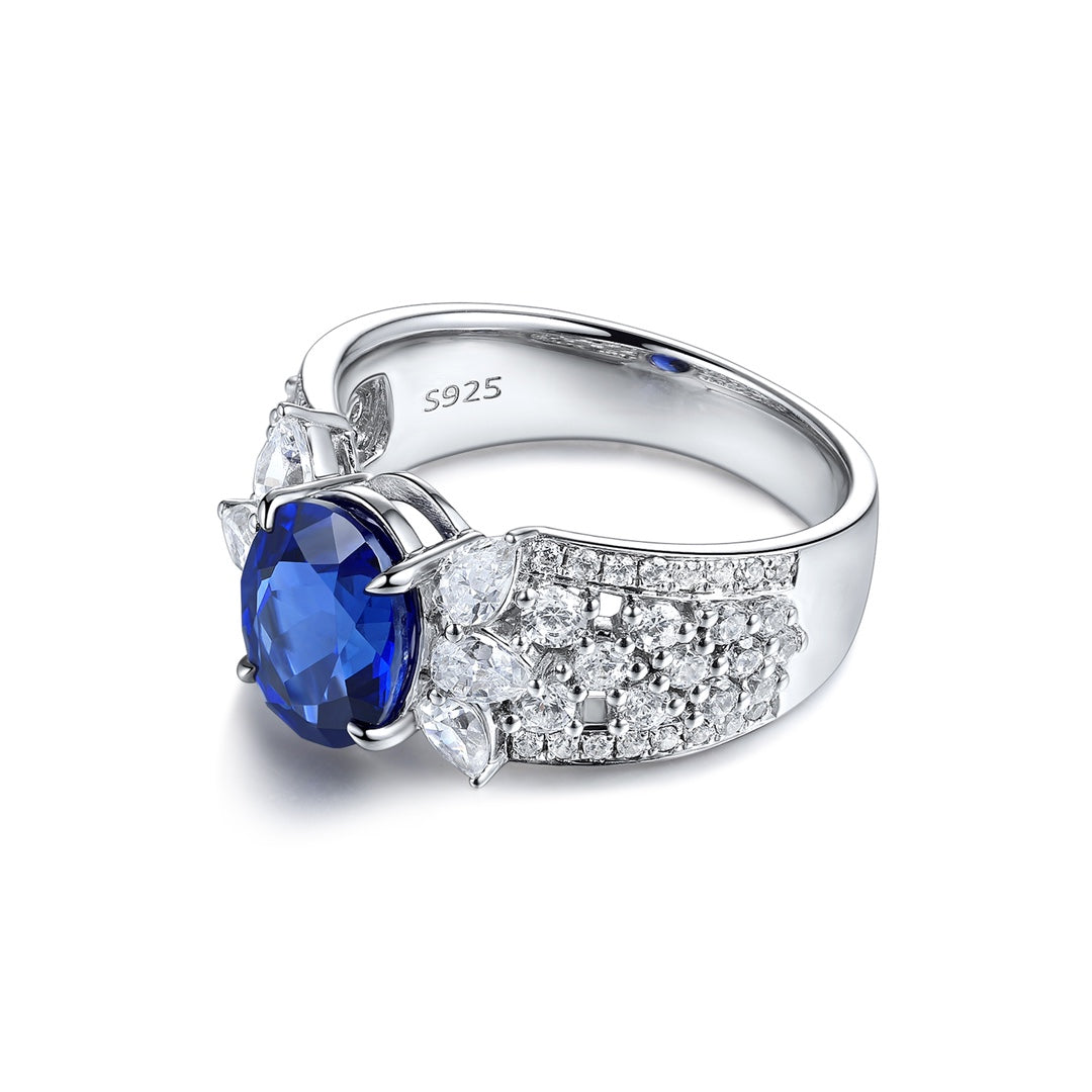 Sterling Silver Lab - Grown Sapphire Ring W – JSABR193Y