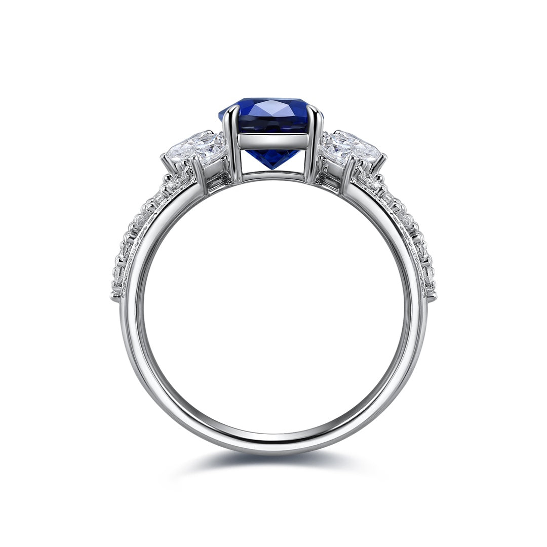 Sterling Silver Lab - Grown Sapphire Ring W – JSABR193Y