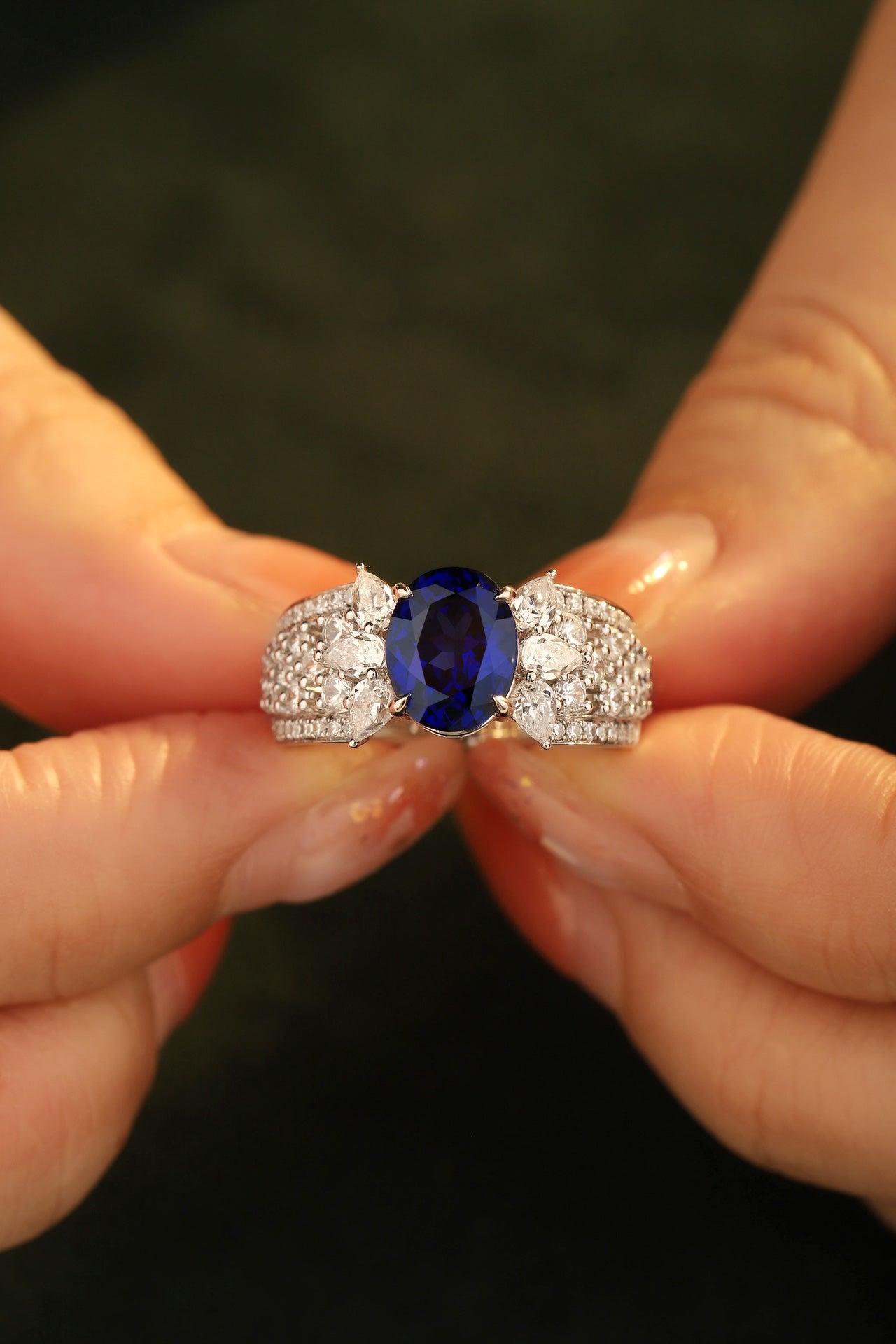Sterling Silver Lab - Grown Sapphire Ring W – JSABR193Y