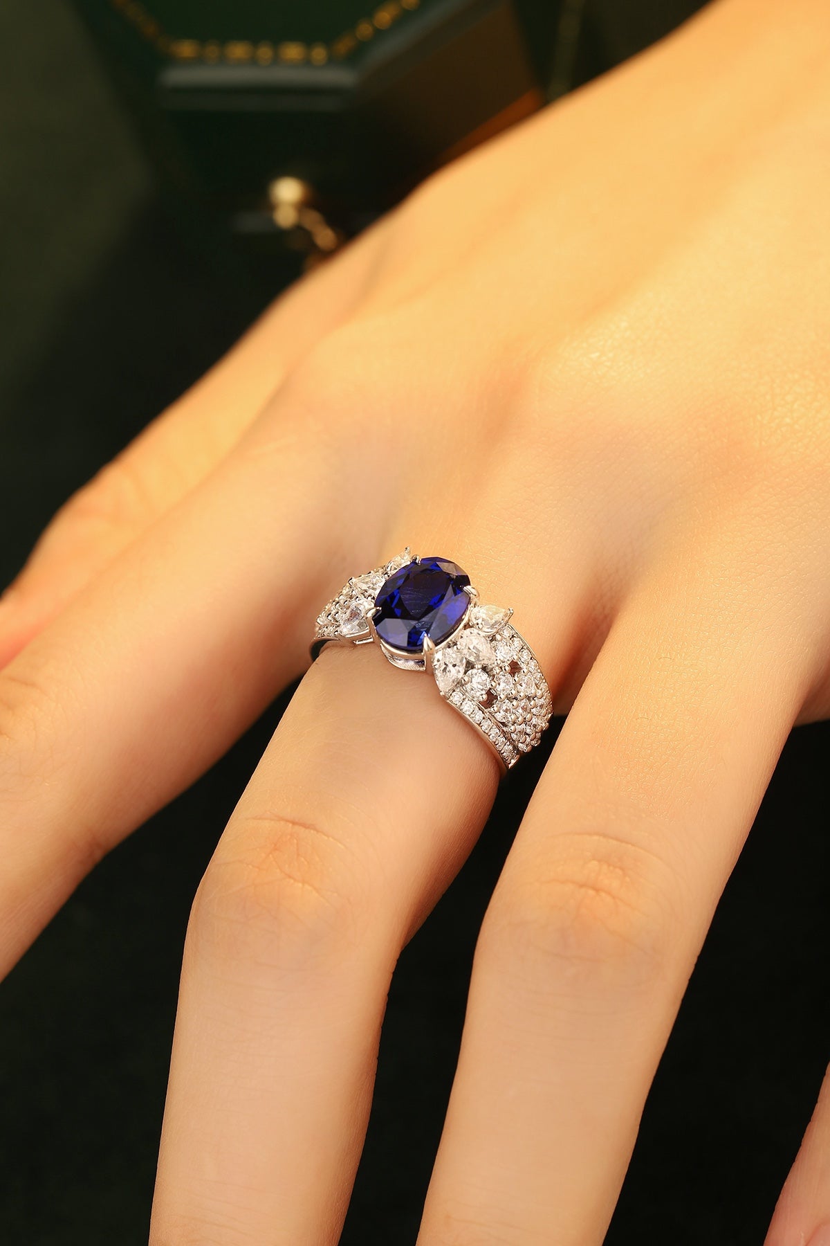 Sterling Silver Lab - Grown Sapphire Ring W – JSABR193Y