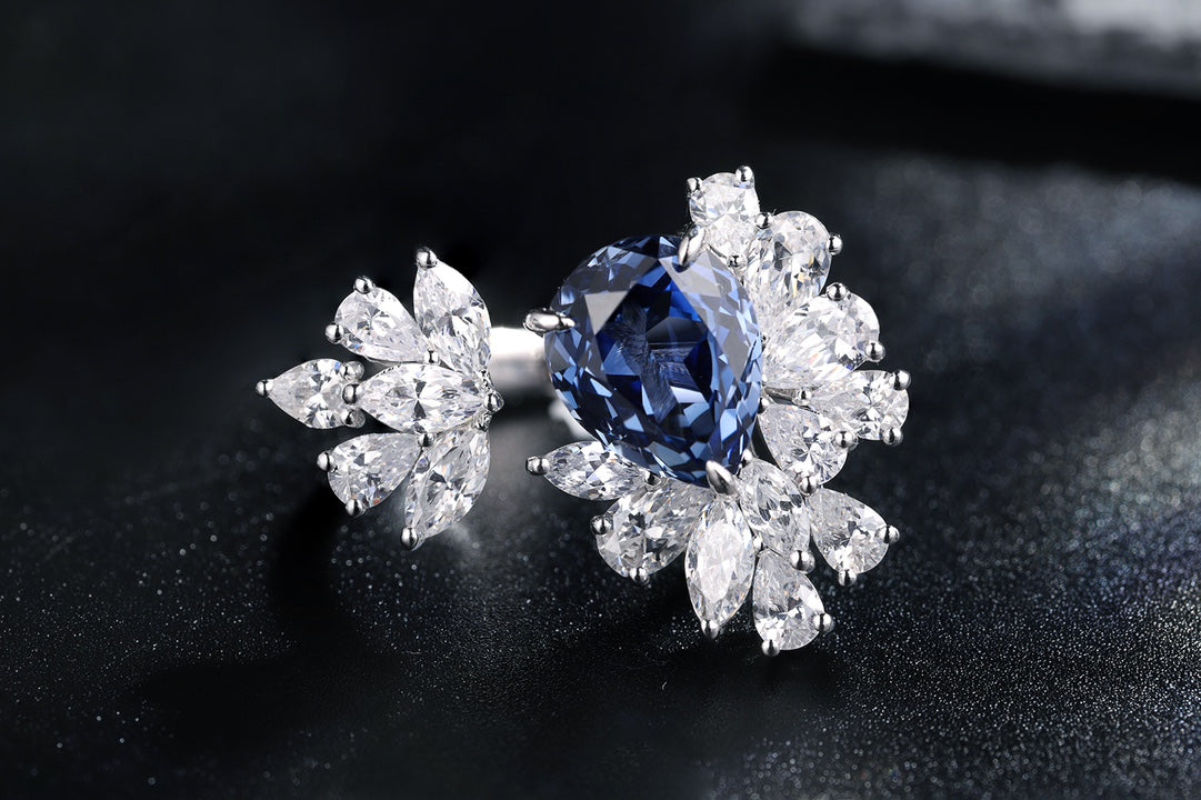 Sterling Silver Lab - Grown Sapphire Ring W – JSABR148Y
