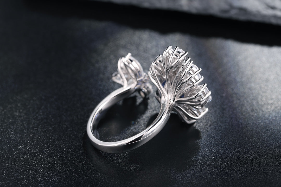 Sterling Silver Lab - Grown Sapphire Ring W – JSABR148Y