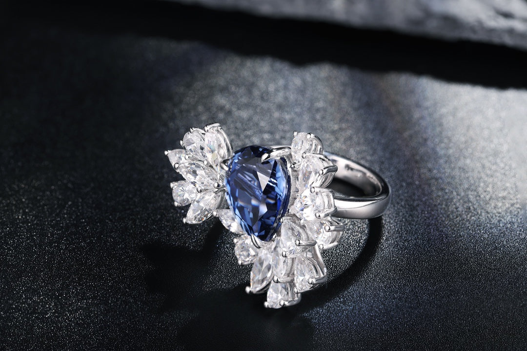 Sterling Silver Lab - Grown Sapphire Ring W – JSABR148Y