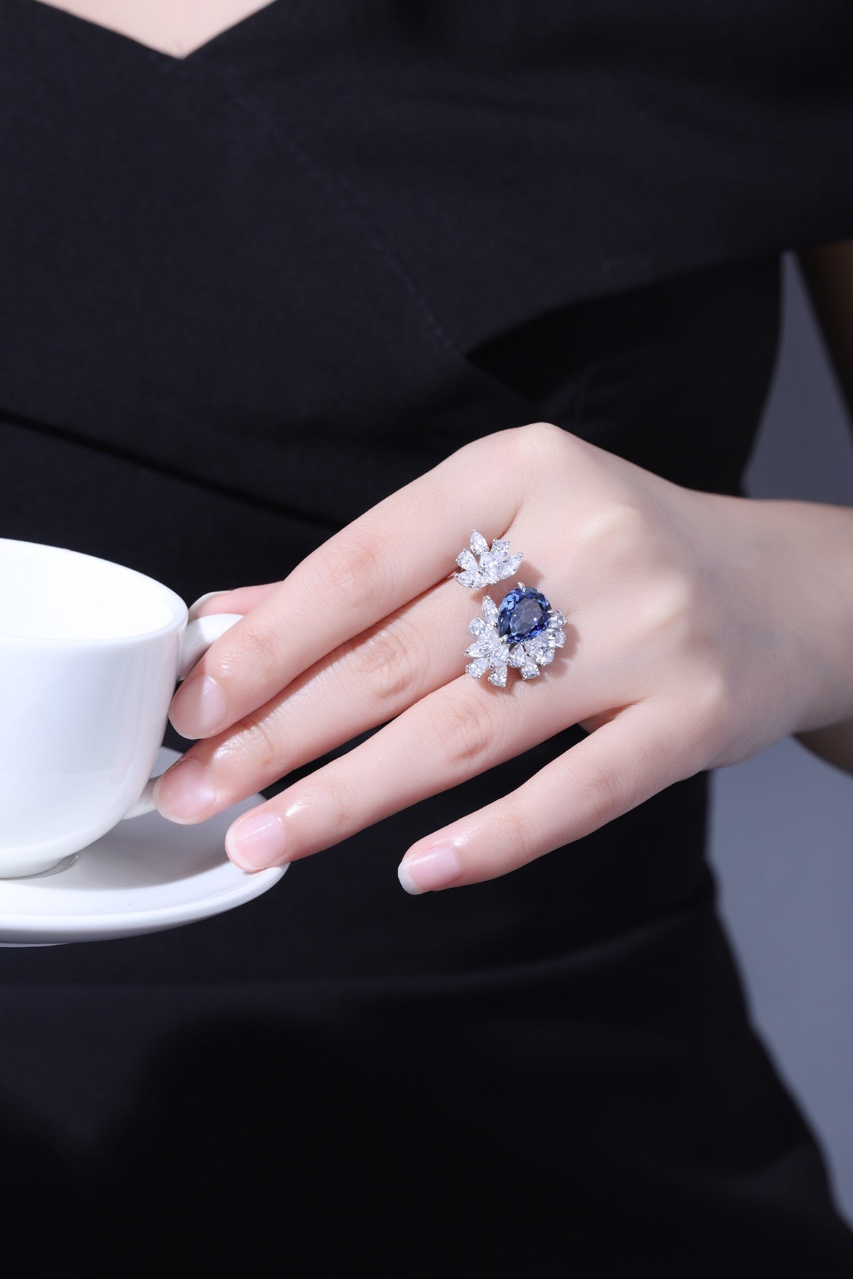 Sterling Silver Lab - Grown Sapphire Ring W – JSABR148Y