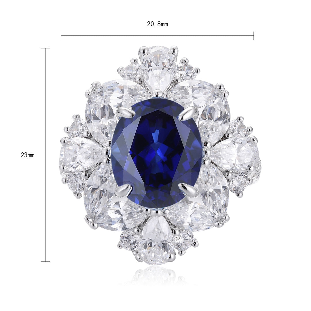 Sterling Silver Lab - Grown Sapphire Ring W – JSABR147Y