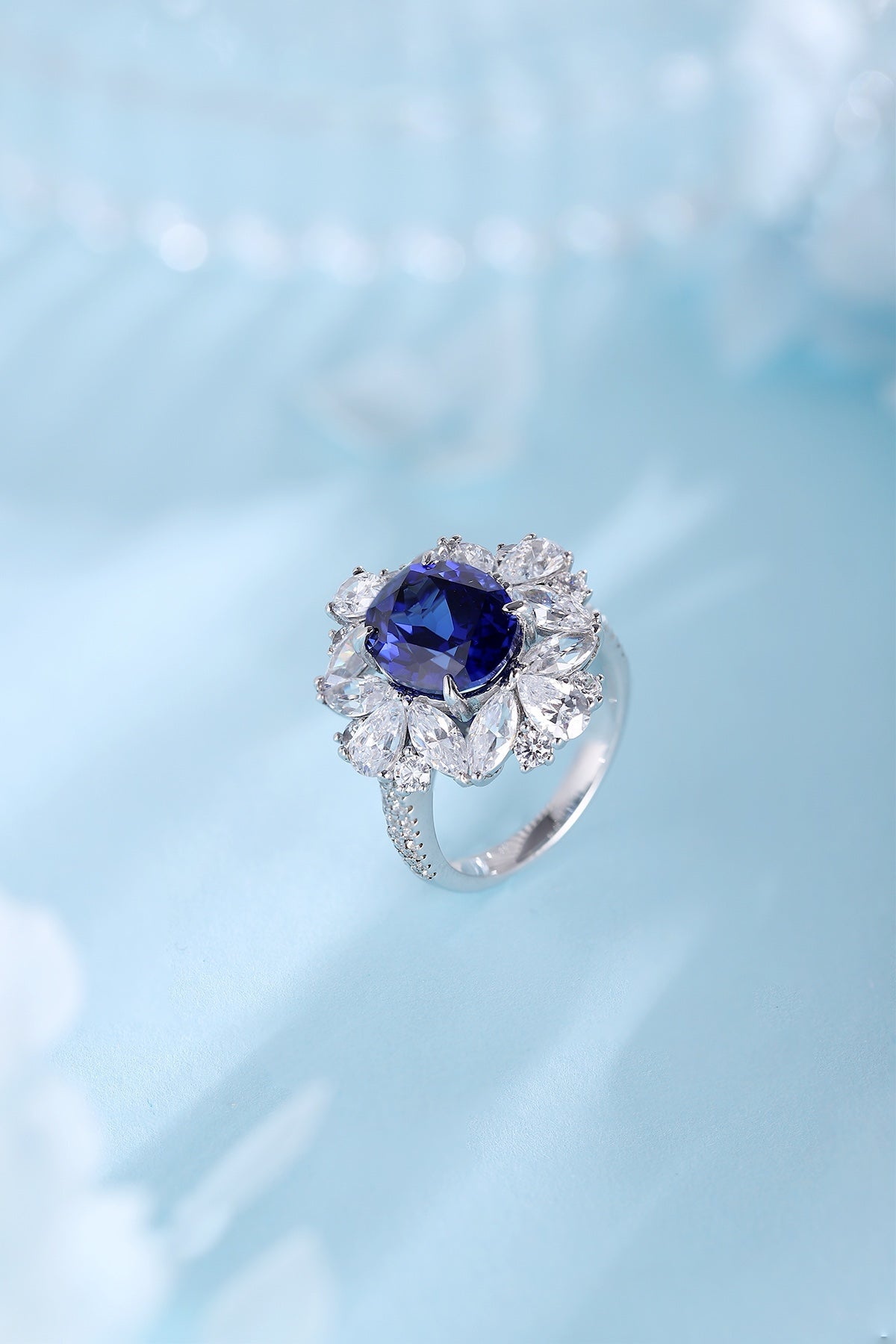 Sterling Silver Lab - Grown Sapphire Ring W – JSABR147Y