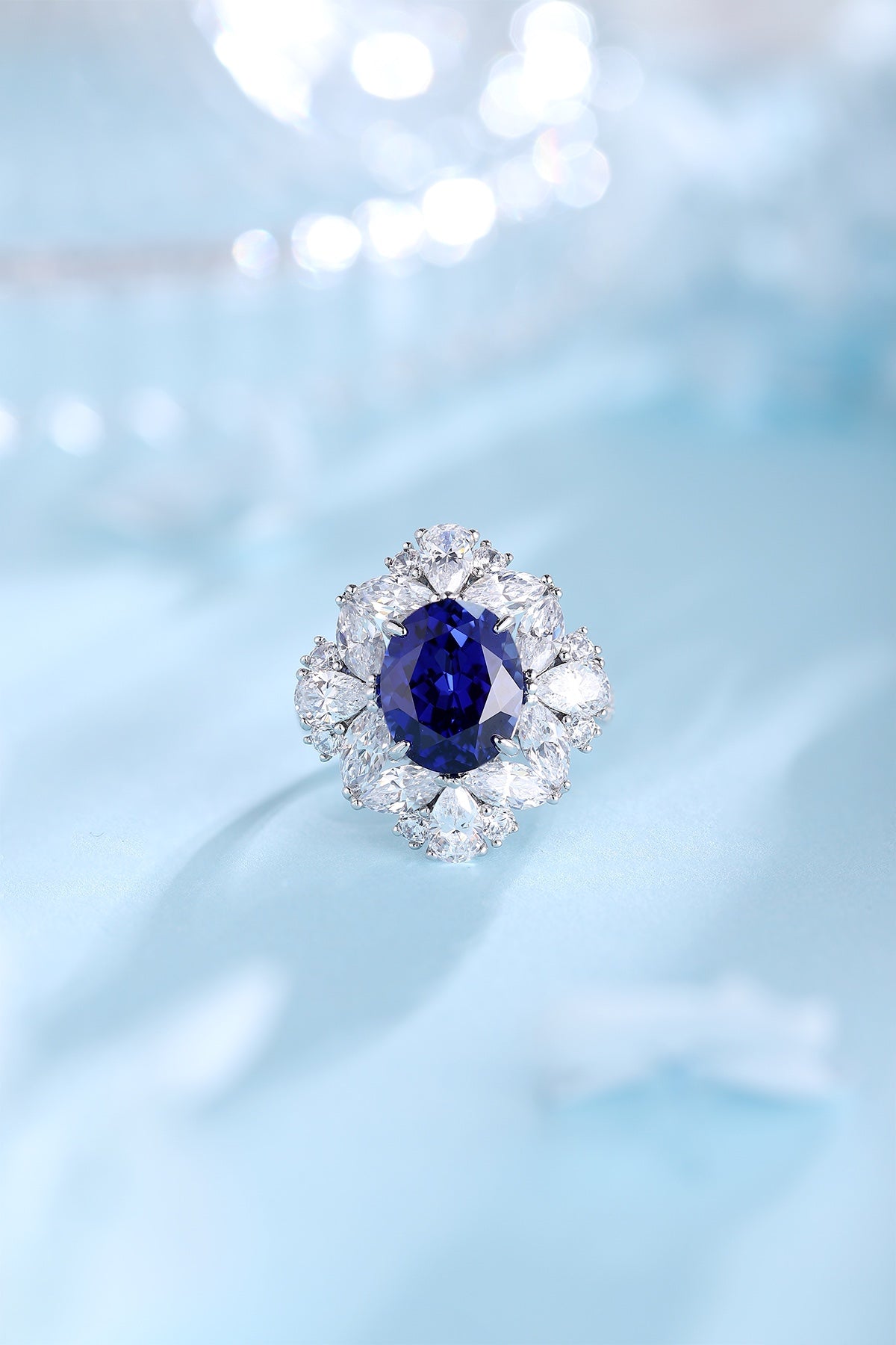 Sterling Silver Lab - Grown Sapphire Ring W – JSABR147Y