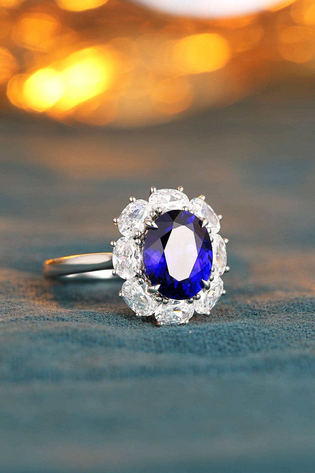 Sterling Silver Lab - Grown Sapphire Ring A – JSABR139Y