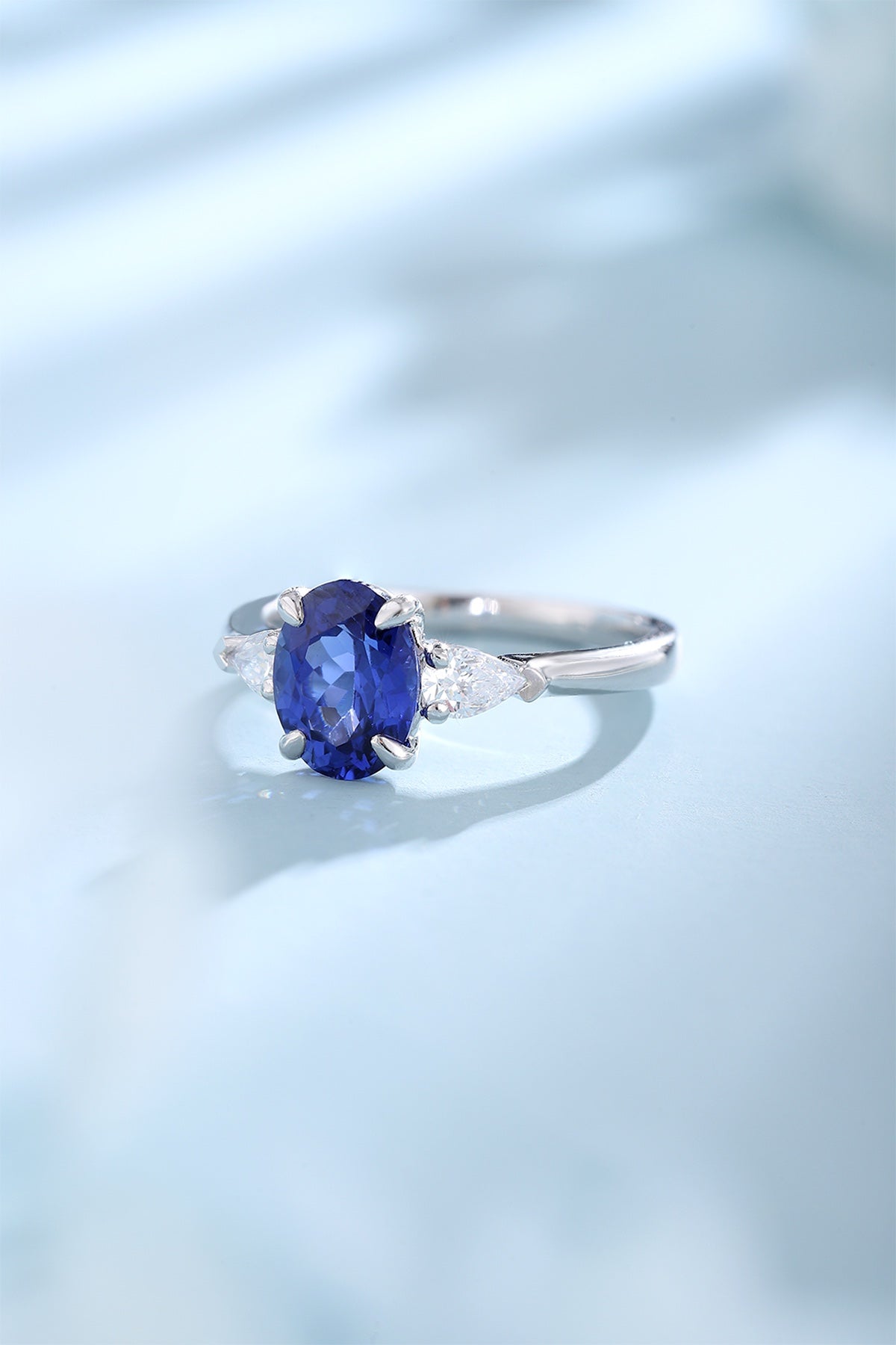 Sterling Silver Lab - Grown Sapphire Ring W – JSEGR130Y
