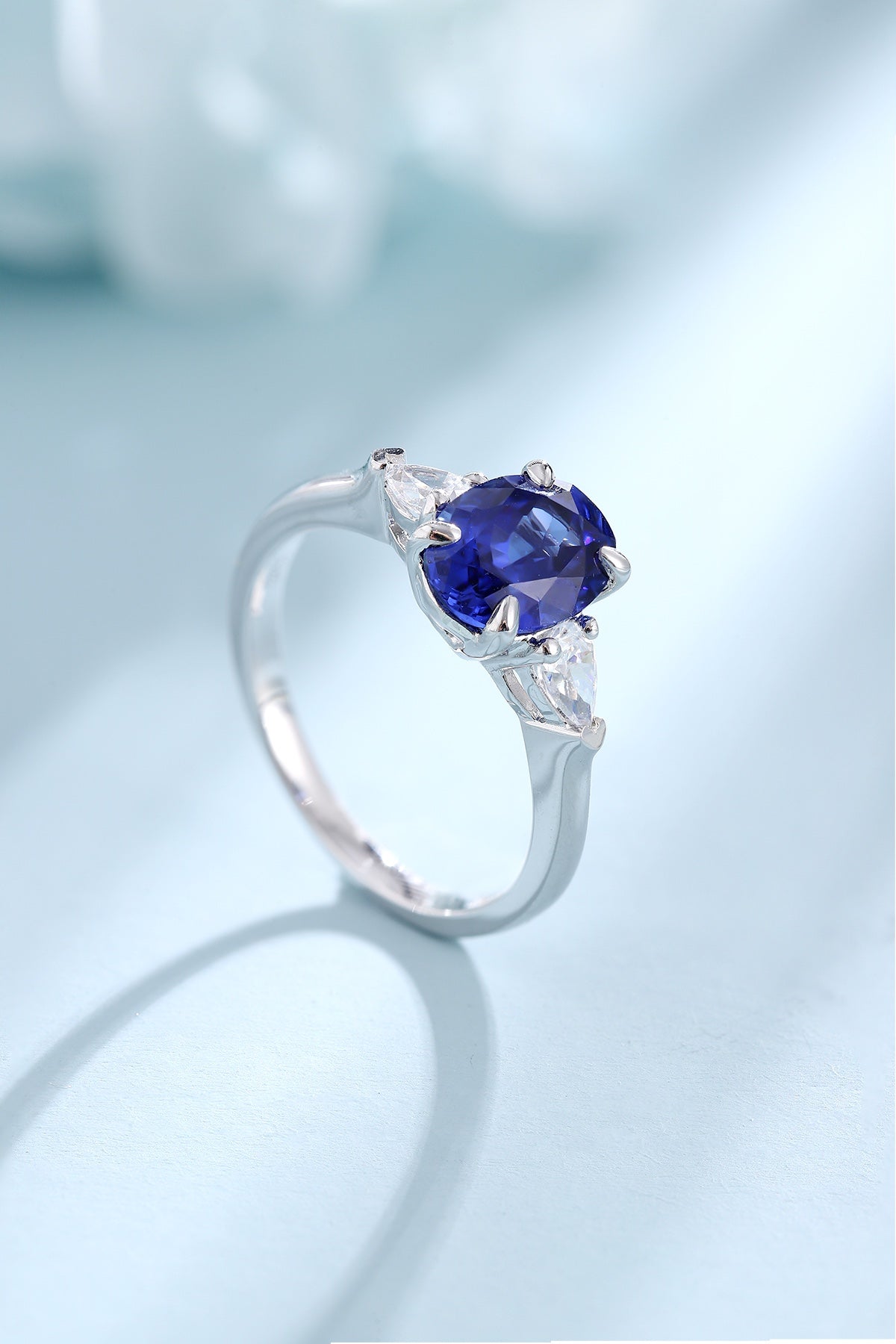 Sterling Silver Lab - Grown Sapphire Ring W – JSEGR130Y