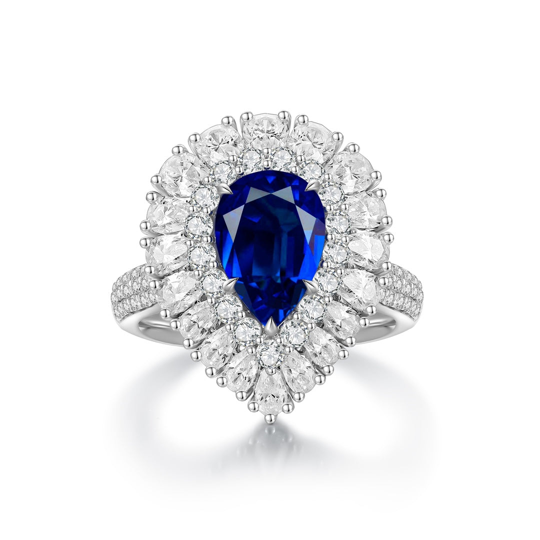 Sterling Silver Lab - Grown Sapphire Ring W – JSABR1277Y