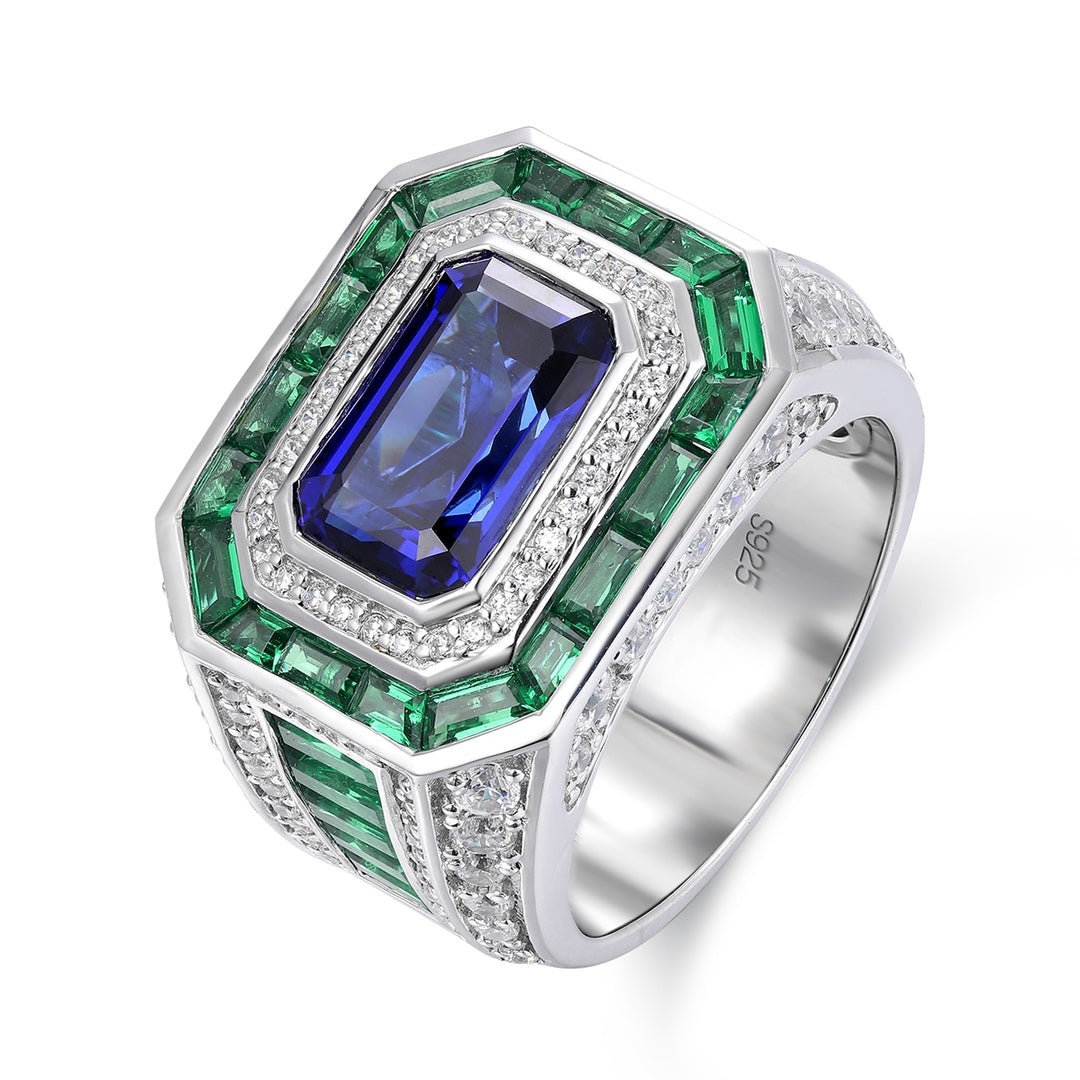 Sterling Silver Lab - Grown Sapphire Ring A – JSABR232Y