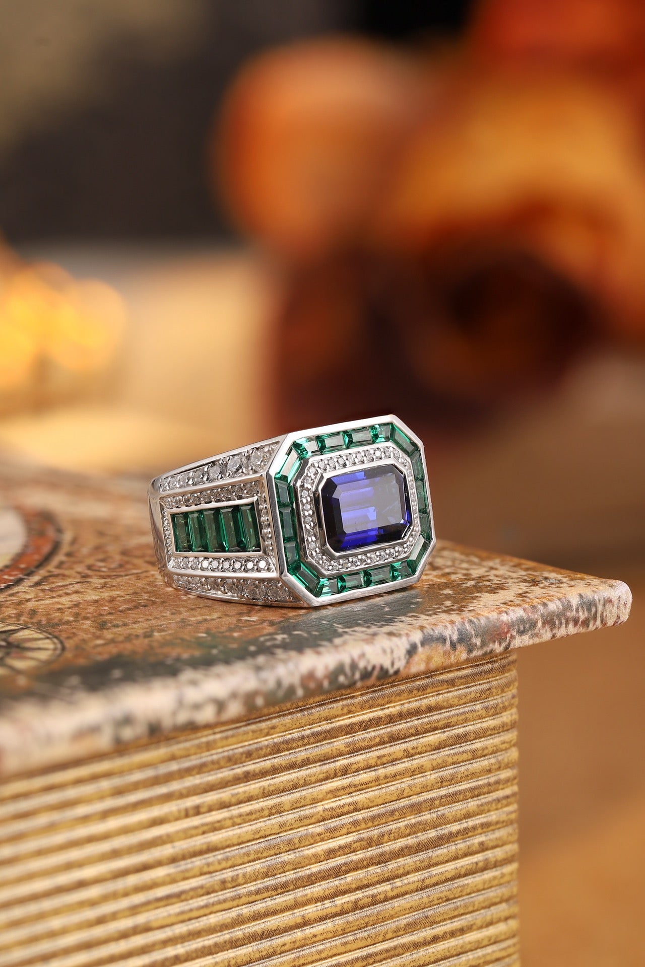 Sterling Silver Lab - Grown Sapphire Ring A – JSABR232Y