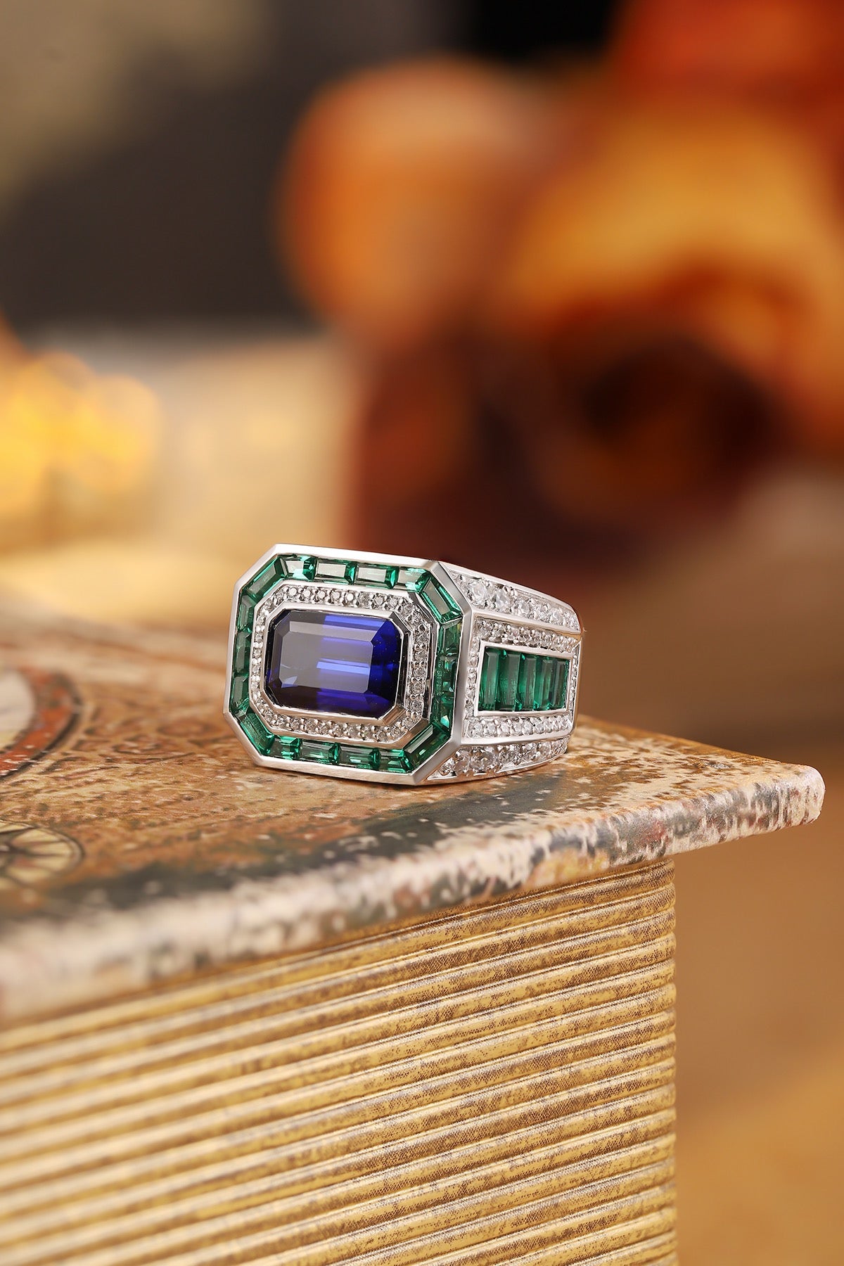Sterling Silver Lab - Grown Sapphire Ring A – JSABR232Y