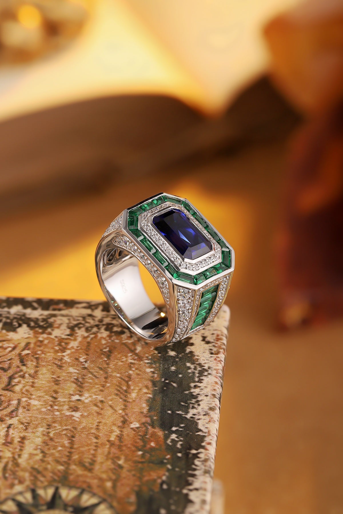 Sterling Silver Lab - Grown Sapphire Ring A – JSABR232Y