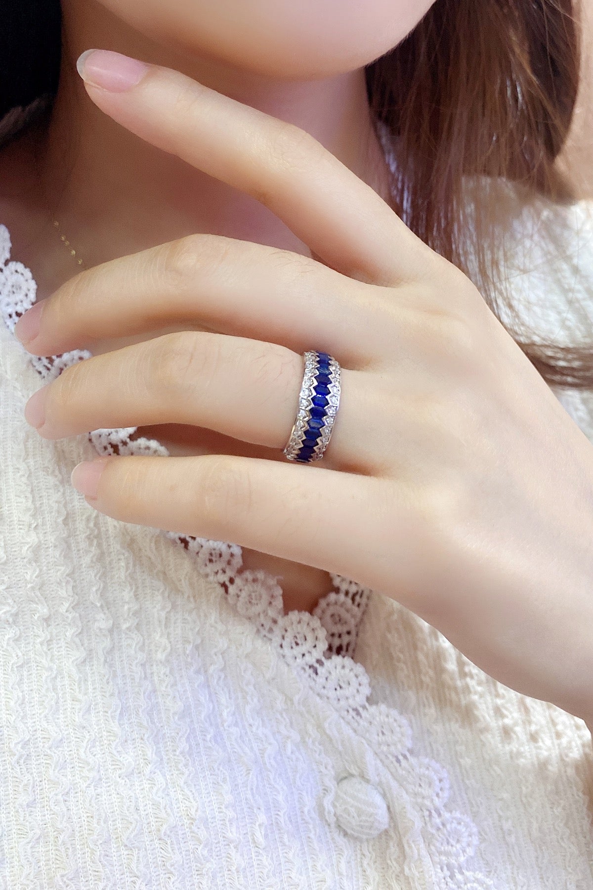 Sterling Silver Lab - Grown Sapphire Ring A – PR177-A