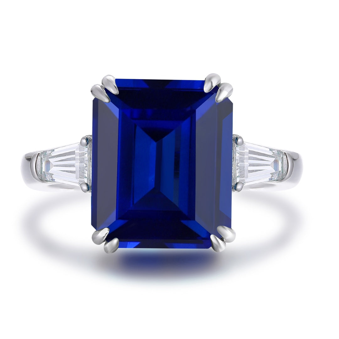 Sterling Silver Lab - Grown Sapphire Ring W – JSABR1417Y