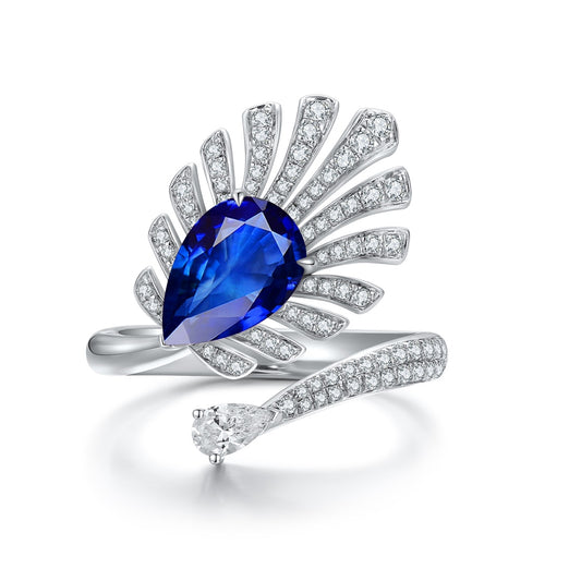 Sterling Silver Lab - Grown Sapphire Ring A – JSABR1237Y