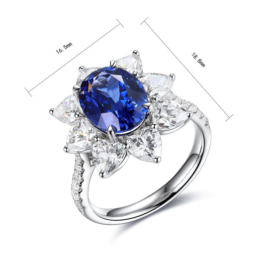 Sterling Silver Lab - Grown Sapphire Ring A – JSABR137Y