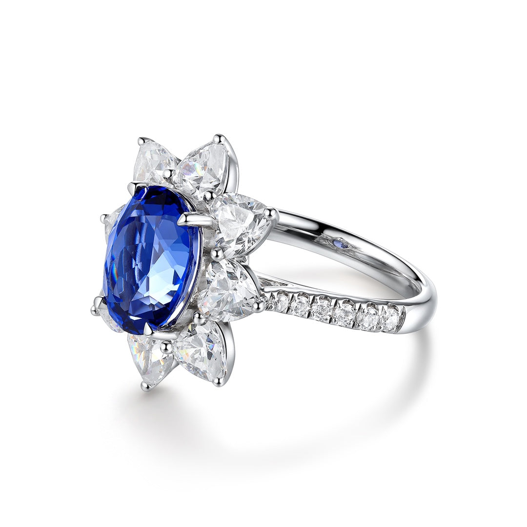 Sterling Silver Lab - Grown Sapphire Ring A – JSABR137Y