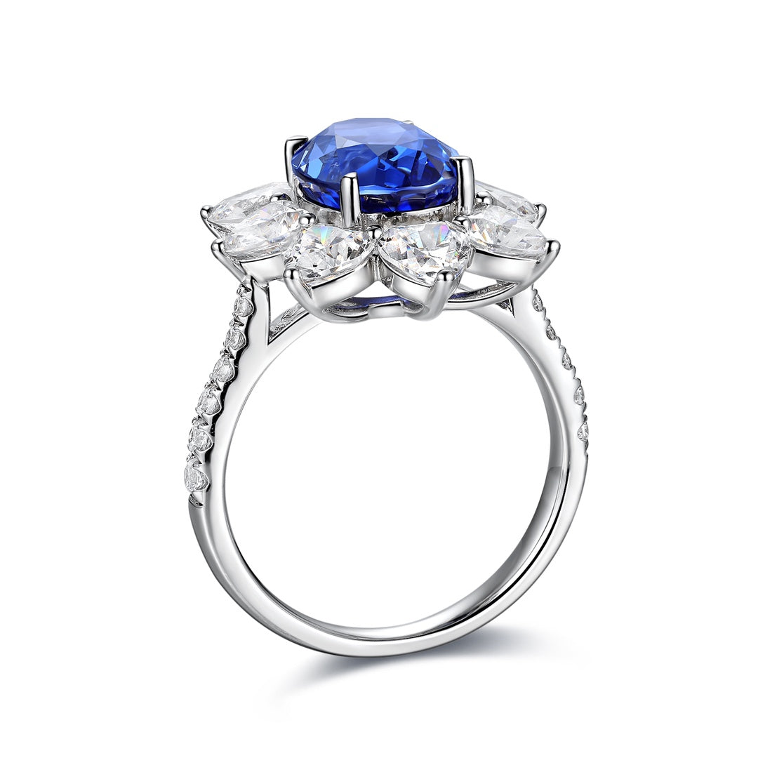 Sterling Silver Lab - Grown Sapphire Ring A – JSABR137Y