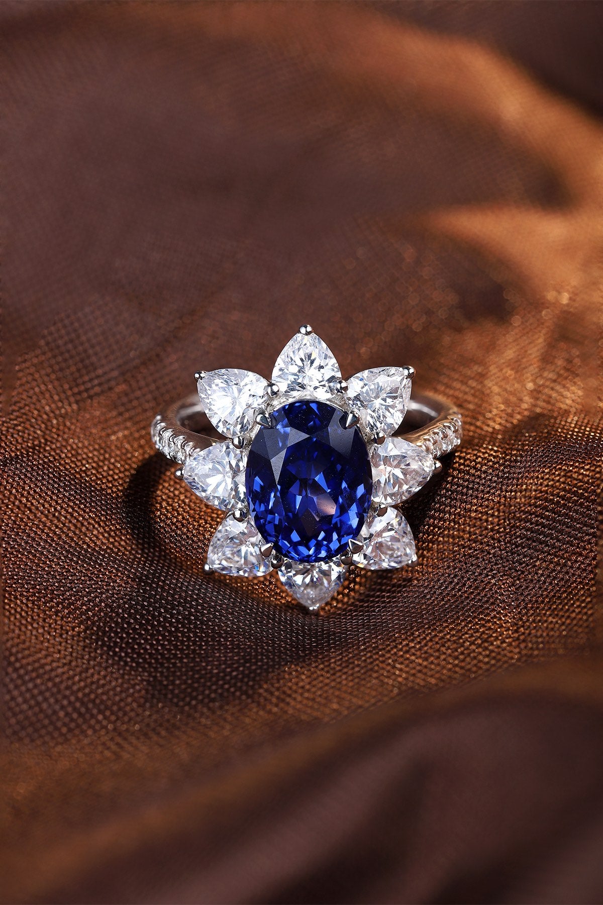 Sterling Silver Lab - Grown Sapphire Ring A – JSABR137Y