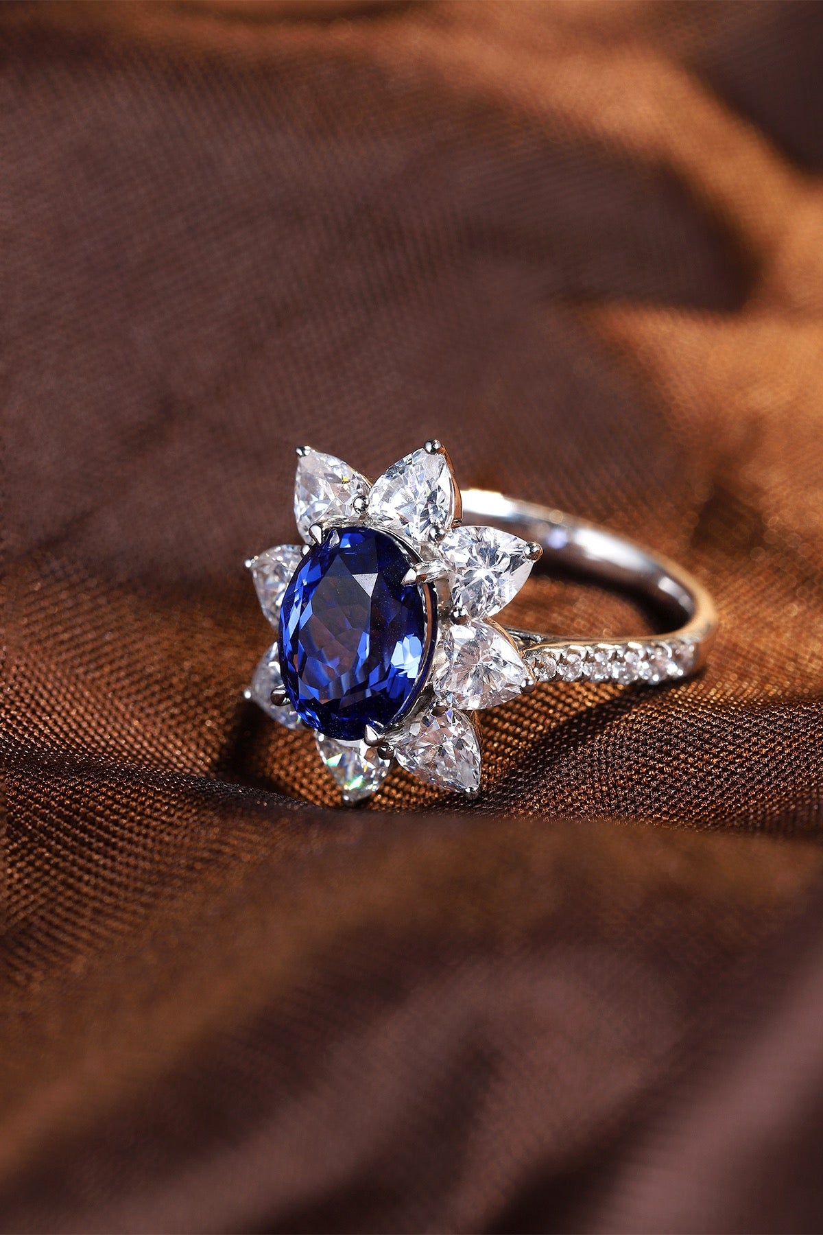 Sterling Silver Lab - Grown Sapphire Ring A – JSABR137Y
