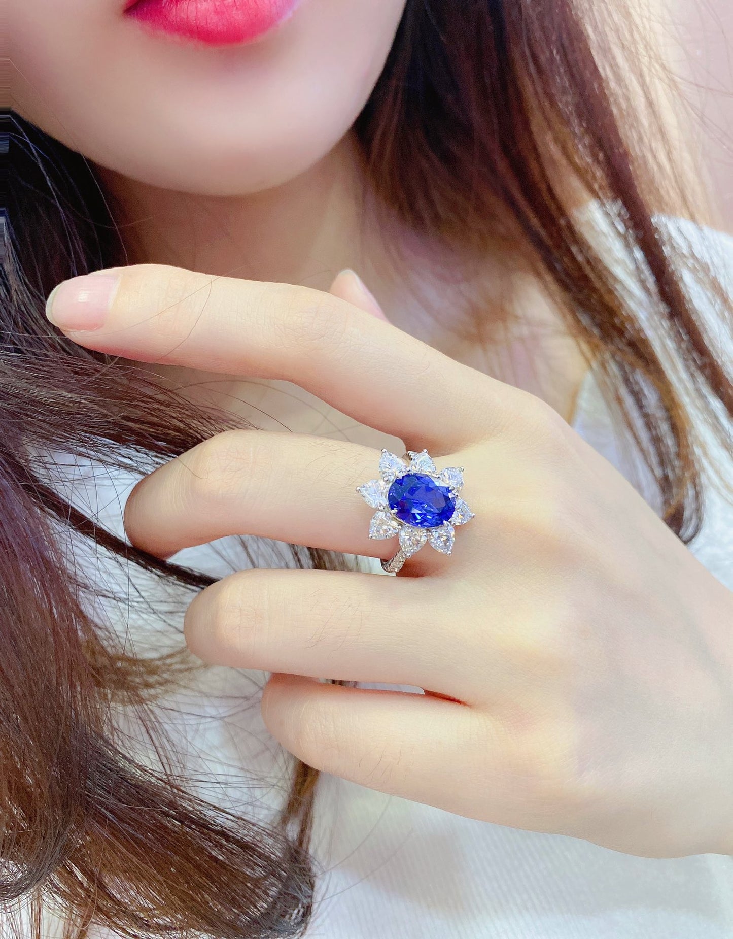 Sterling Silver Lab - Grown Sapphire Ring A – JSABR137Y