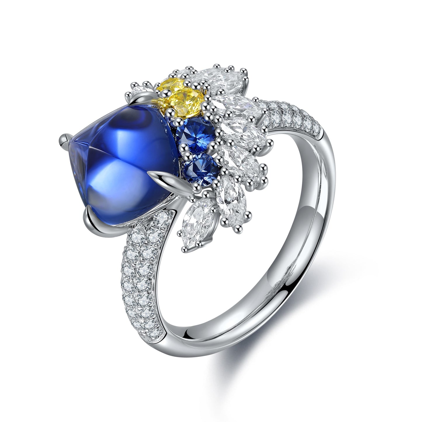 Sterling Silver Lab - Grown Sapphire Ring A – JSABR491Y