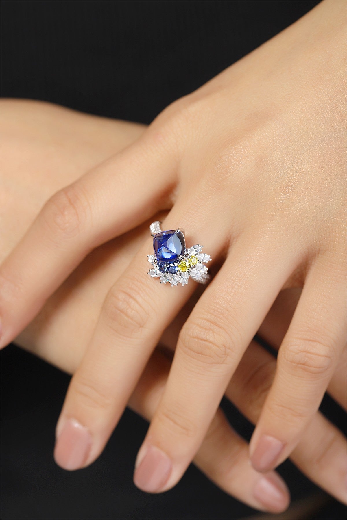 Sterling Silver Lab - Grown Sapphire Ring A – JSABR491Y