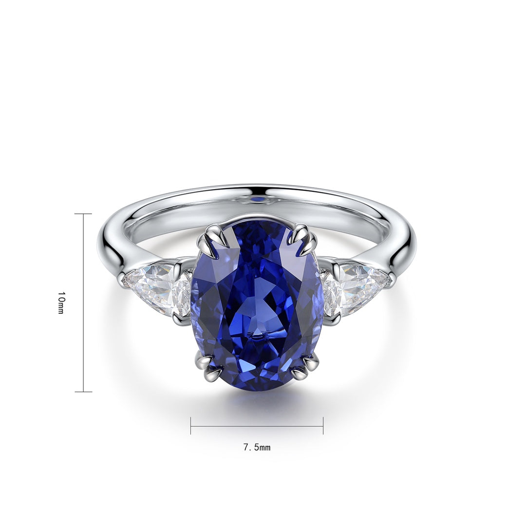 Sterling Silver Lab - Grown Sapphire Ring W – JSABR222Y