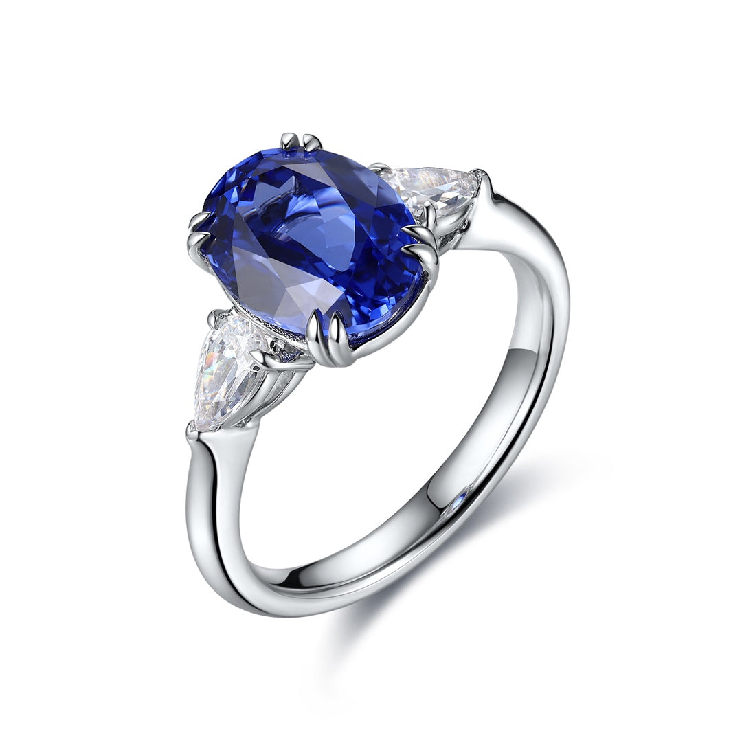 Sterling Silver Lab - Grown Sapphire Ring W – JSABR222Y