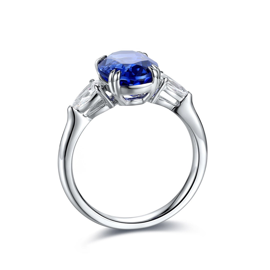 Sterling Silver Lab - Grown Sapphire Ring W – JSABR222Y