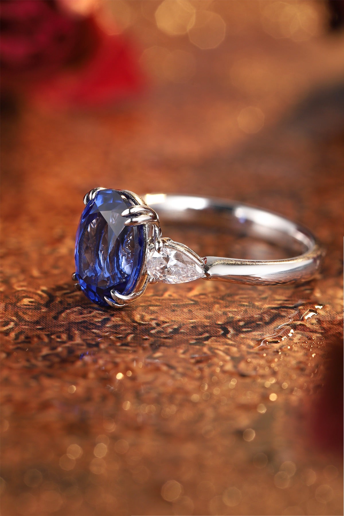 Sterling Silver Lab - Grown Sapphire Ring W – JSABR222Y