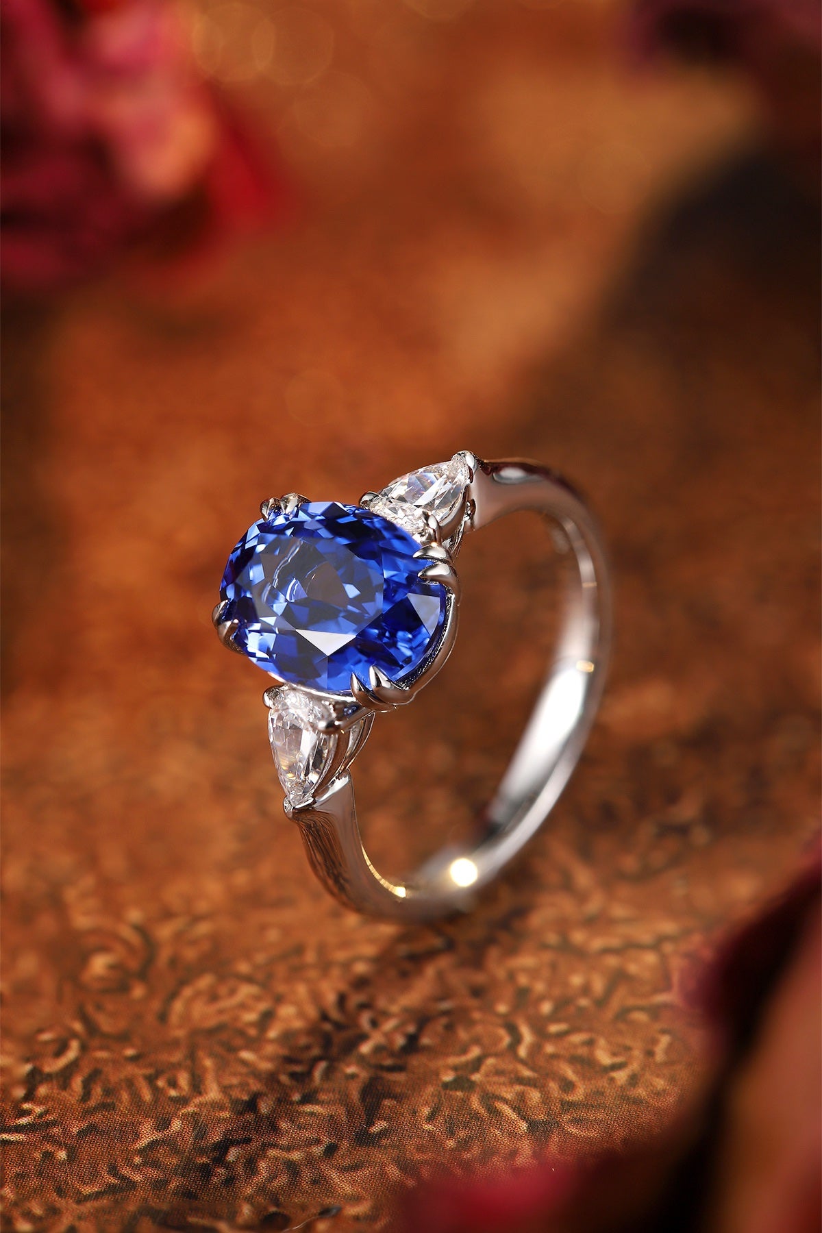 Sterling Silver Lab - Grown Sapphire Ring W – JSABR222Y