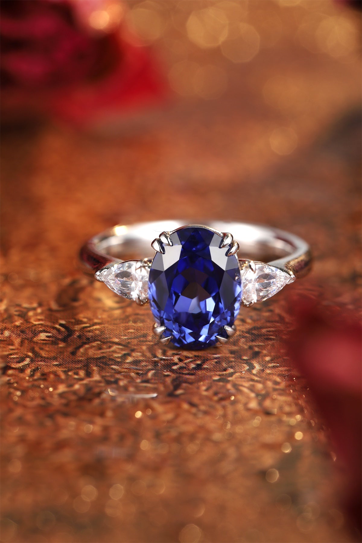 Sterling Silver Lab - Grown Sapphire Ring W – JSABR222Y