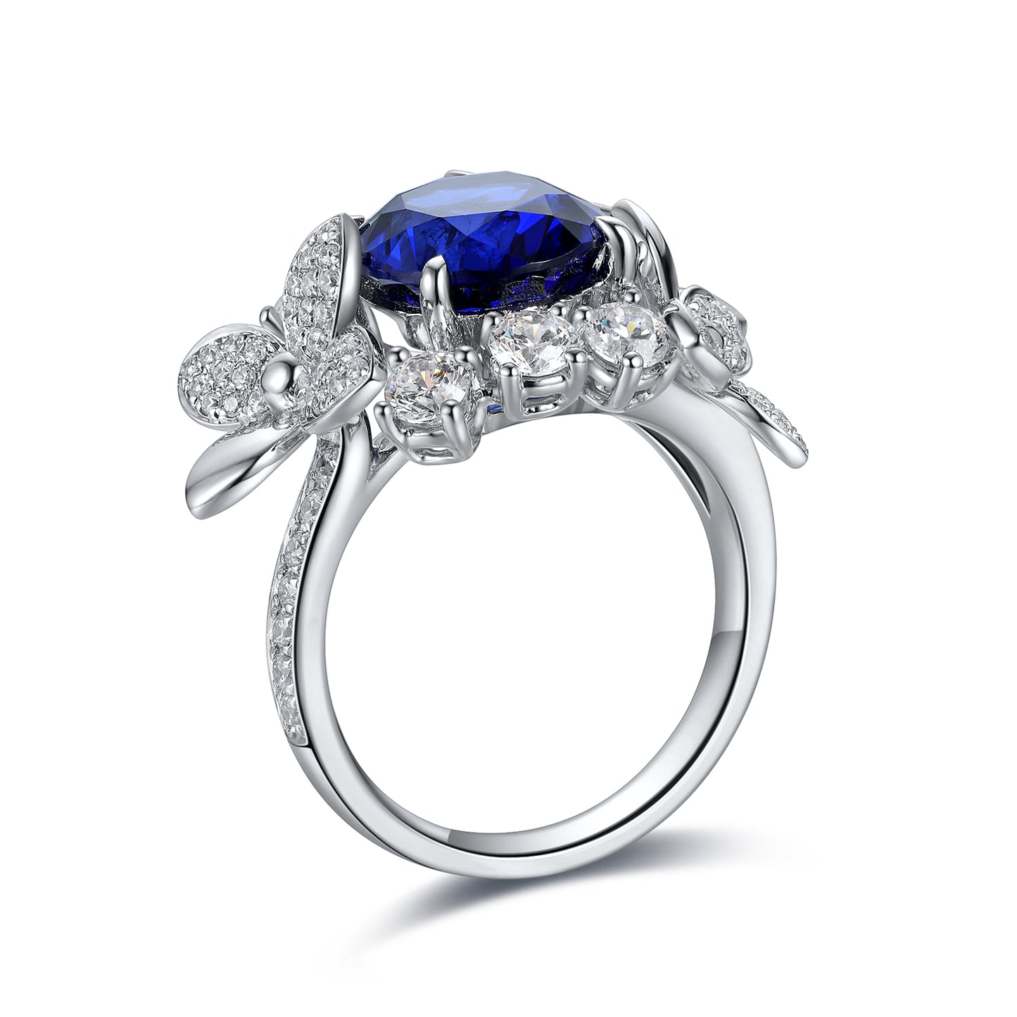 Sterling Silver Lab - Grown Sapphire Ring W – JSABR186Y